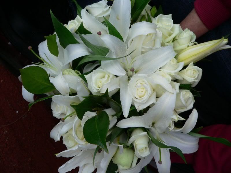 White Roses and Star Gazer Lily