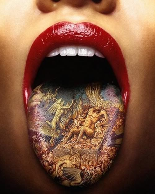 Tongue - Tattoo, Cool, Lips, Tattoos, Art, Mouth Tattoos, Photoshop