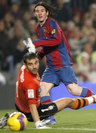 Messi marcou frente ao Recreativo Huelva