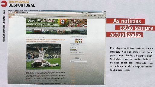 Blogue Desportugal na edição de 24 Junho de 2007 da Revista J do jornal 