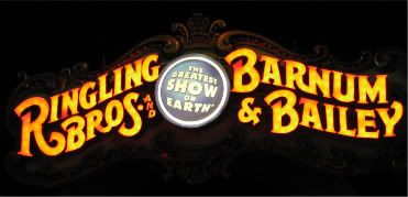 Ringling Bros lighted sign