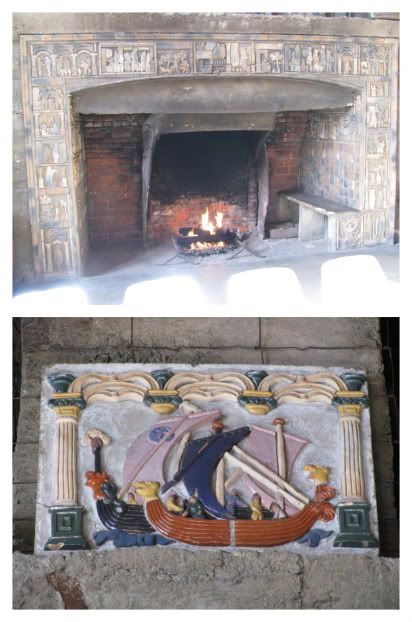 fireplace and Columbus mosaic
