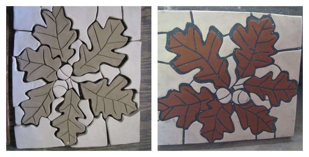 oak leaves mosaic
