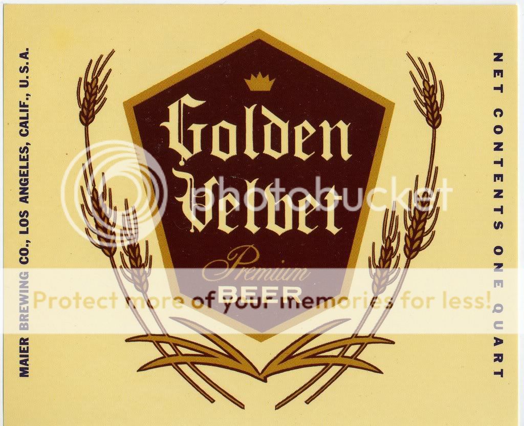Golden Velvet Premium Beer Maier Brewing Co Beer Label
