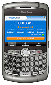 iMapMyRun running app on BlackBerry phone