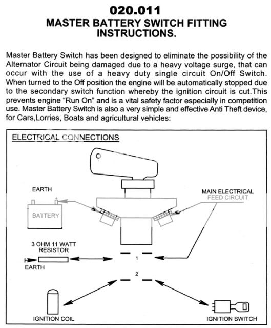 [DIAGRAM] Battery Cut Off Switch Wiring Diagram - WIRINGSCHEMA.COM